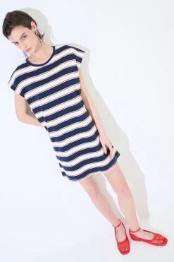 New KIKISIX ABITO CORTO DRITTO CON MANICA ALETTA BLU