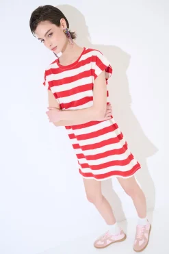 Online KIKISIX ABITO CORTO DRITTO CON MANICA ALETTA ROSSO