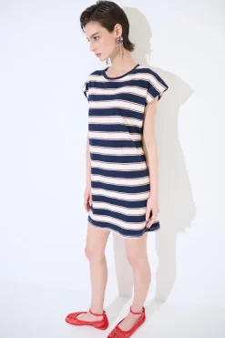 New KIKISIX ABITO CORTO DRITTO CON MANICA ALETTA BLU