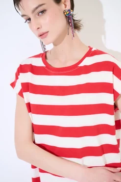 Online KIKISIX ABITO CORTO DRITTO CON MANICA ALETTA ROSSO