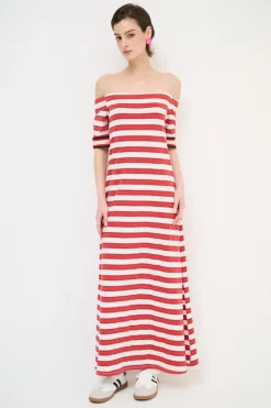 New KIKISIX ABITO LUNGO SHIFFER RIGA SPACCHI LATERALI ROSSO