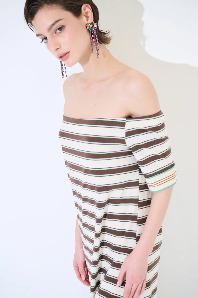 Discount KIKISIX ABITO LUNGO SHIFFER RIGA SPACCHI LATERALI MORO