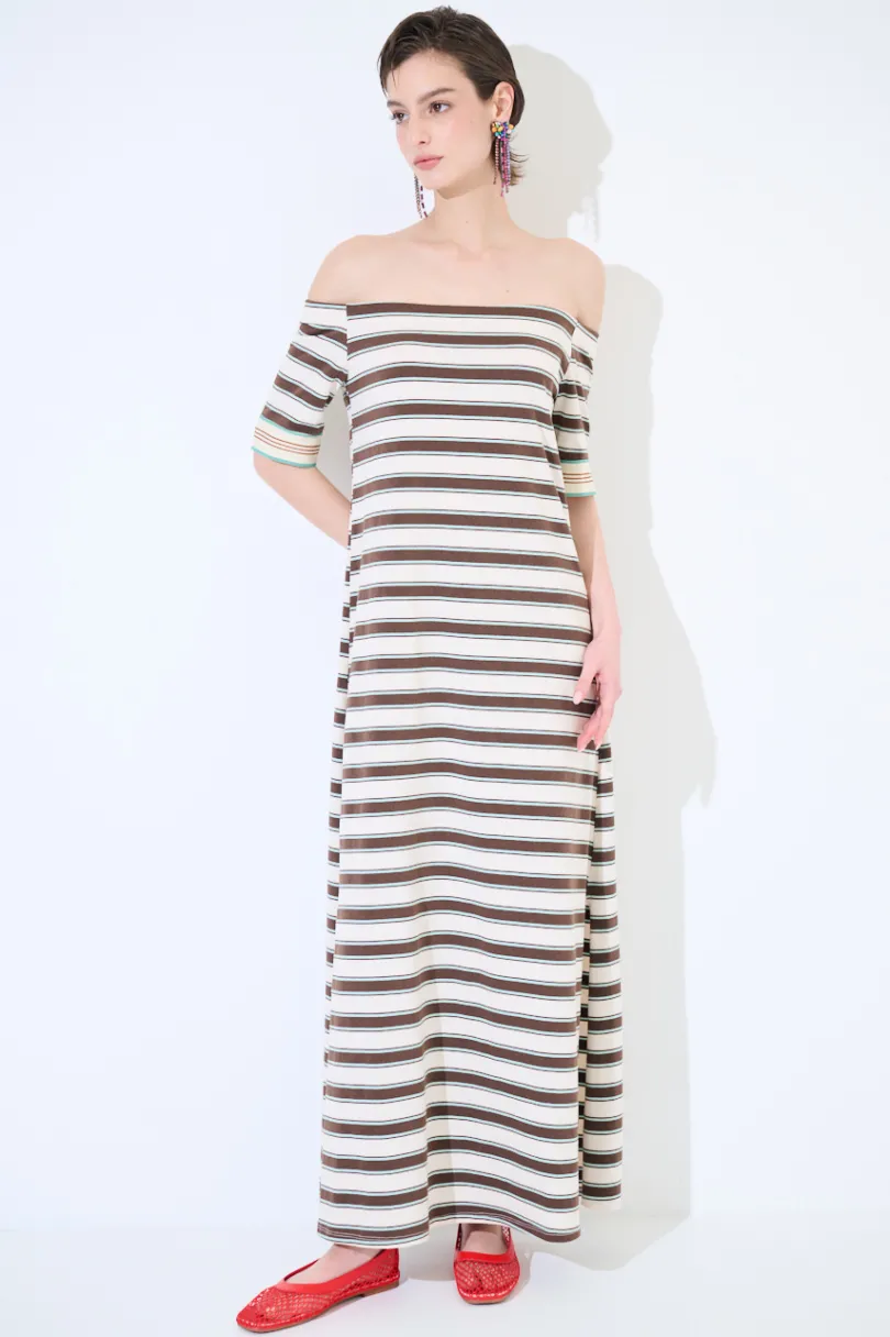 Discount KIKISIX ABITO LUNGO SHIFFER RIGA SPACCHI LATERALI MORO