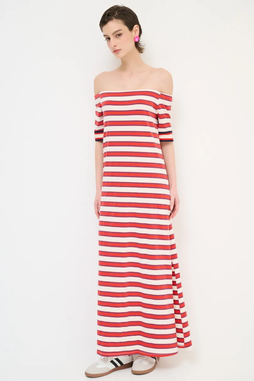 New KIKISIX ABITO LUNGO SHIFFER RIGA SPACCHI LATERALI ROSSO