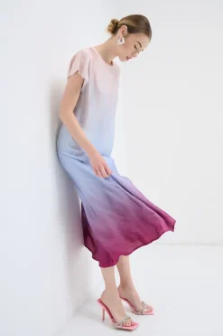 Outlet KIKISIX ABITO MIDI SPALLA SCESACELESTE