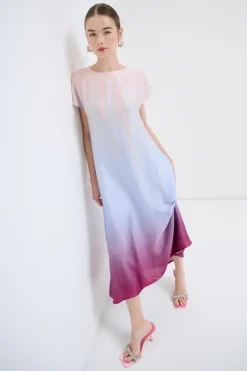 Outlet KIKISIX ABITO MIDI SPALLA SCESACELESTE