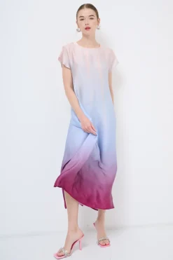 Outlet KIKISIX ABITO MIDI SPALLA SCESACELESTE