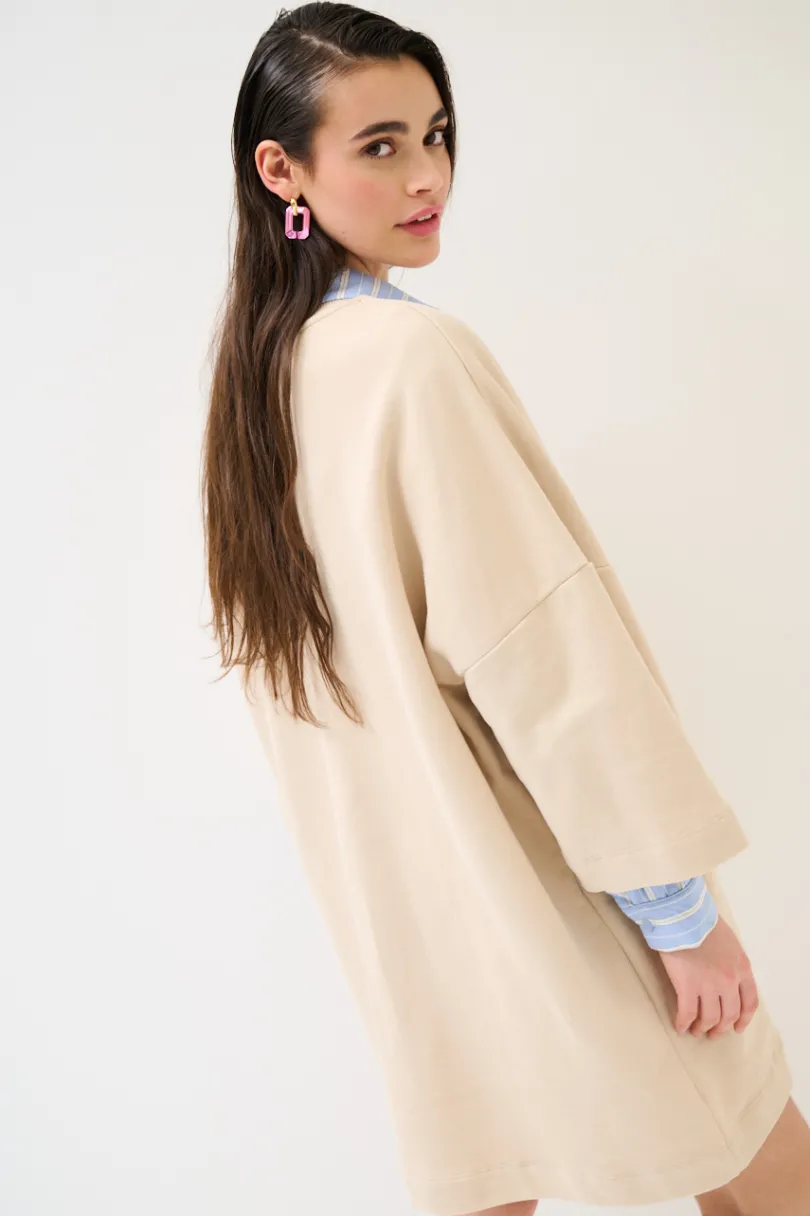 Online KIKISIX ABITO OVER CON RICAMO PIZZO AVORIO