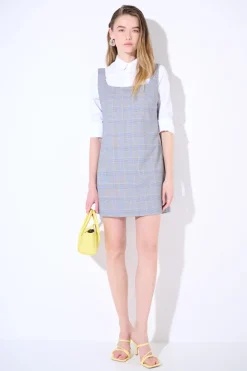 Fashion KIKISIX ABITO QUADRO CHECK CELESTE