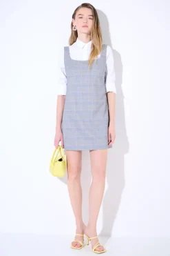 Fashion KIKISIX ABITO QUADRO CHECK CELESTE