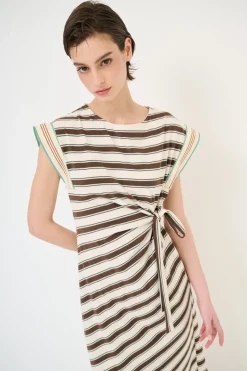 Best KIKISIX ABITO RIGA LACCIO MANICA COSTINA MORO