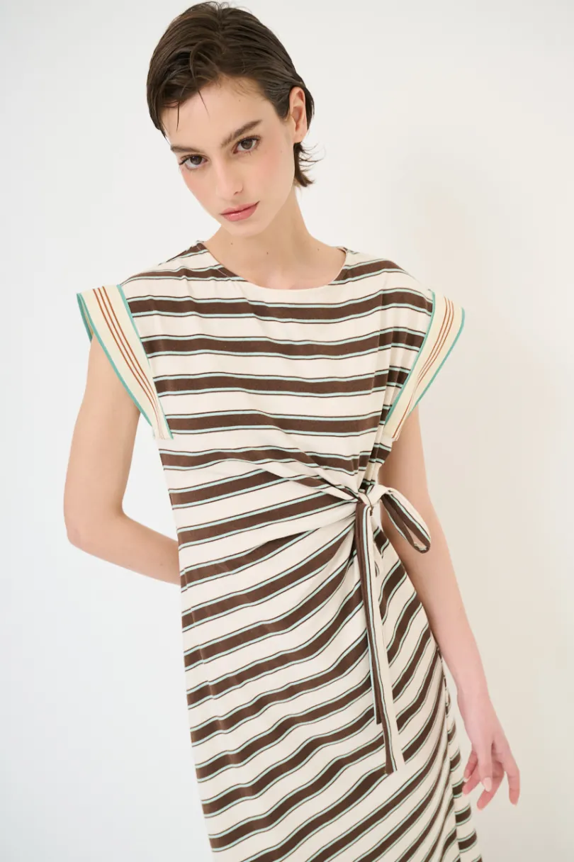 Best KIKISIX ABITO RIGA LACCIO MANICA COSTINA MORO