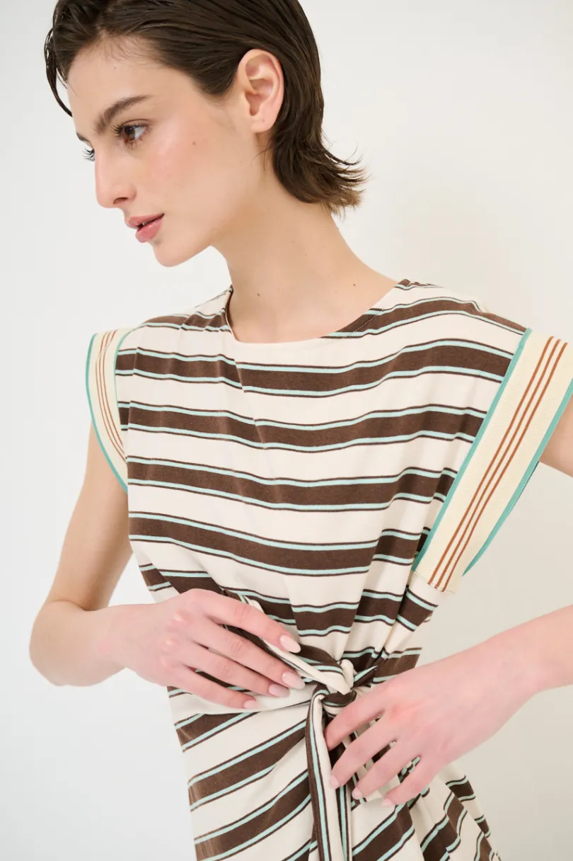 Best KIKISIX ABITO RIGA LACCIO MANICA COSTINA MORO