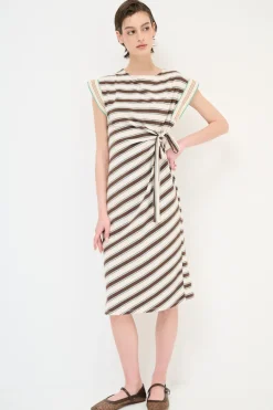 Best KIKISIX ABITO RIGA LACCIO MANICA COSTINA MORO