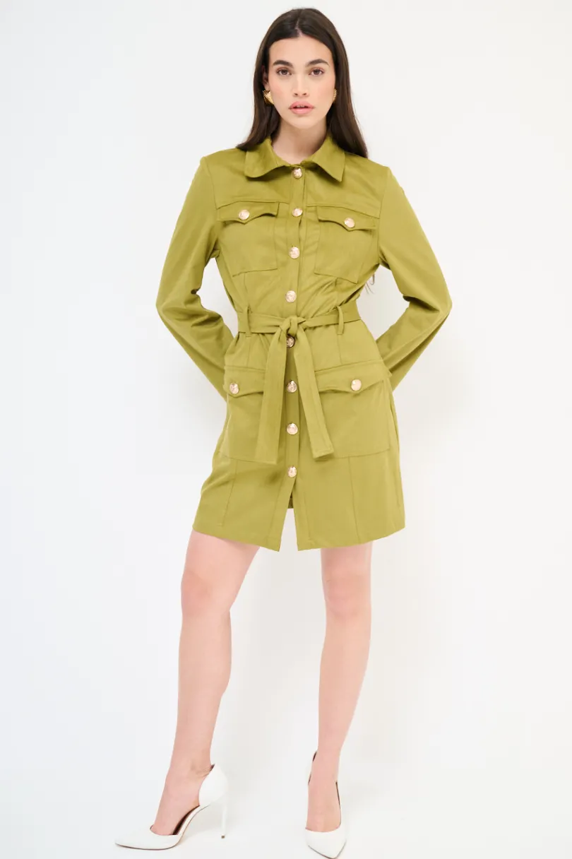 Clearance KIKISIX ABITO TRENCH DAINETTO OLIVA