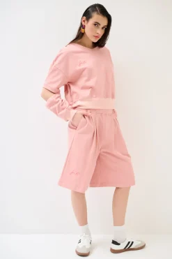 Clearance KIKISIX BERMUDA FELPA CON STAMPA MALVA