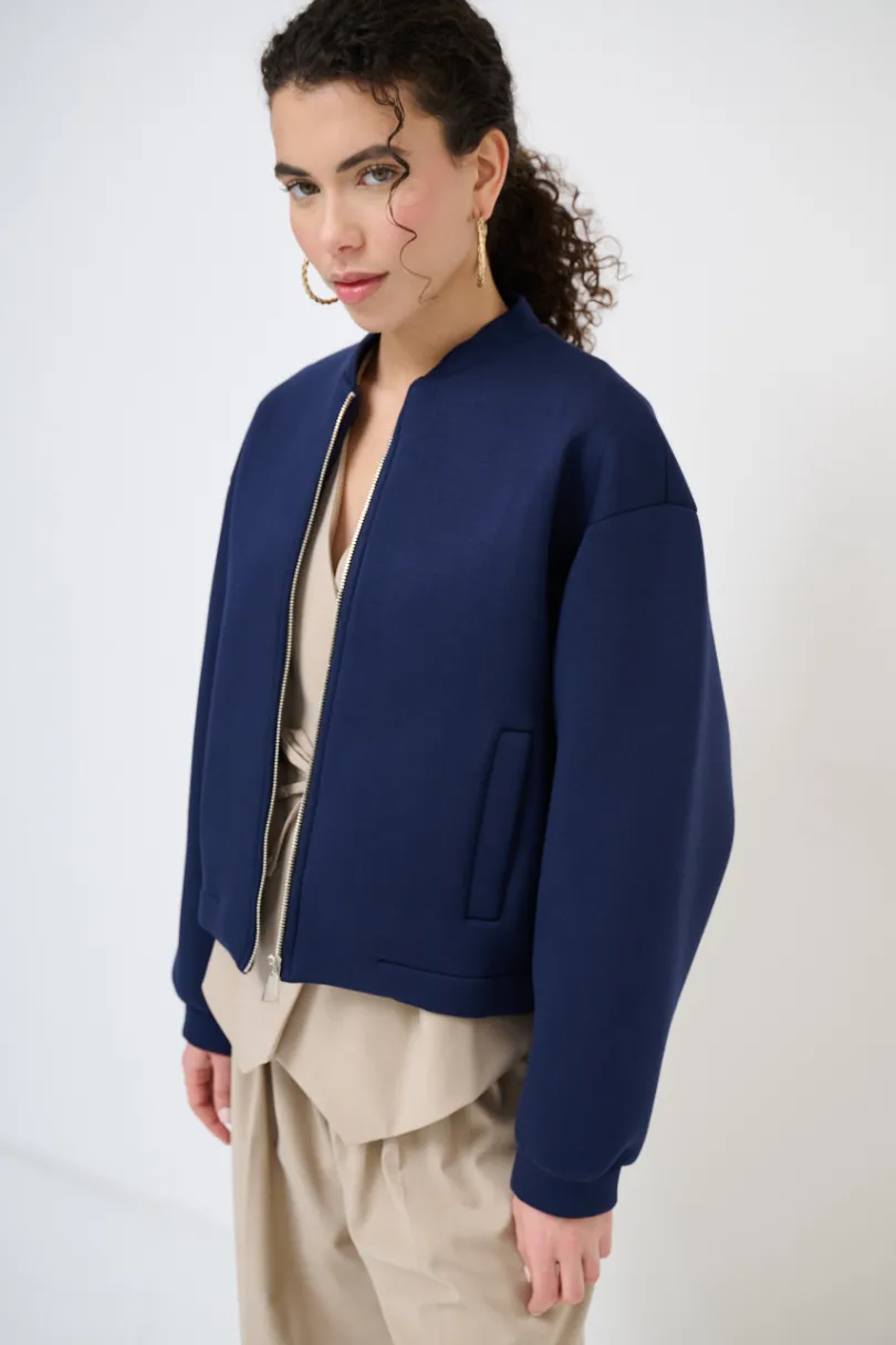 Online KIKISIX BOMBER CORTO ACCOPPIATO BLU