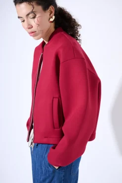 Best KIKISIX BOMBER CORTO ACCOPPIATO VINO