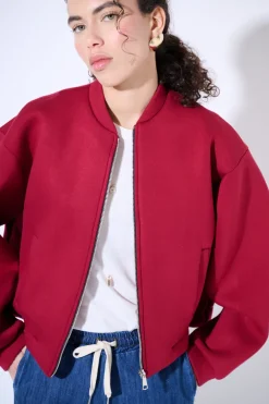 Best KIKISIX BOMBER CORTO ACCOPPIATO VINO