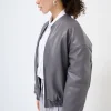 Discount KIKISIX BOMBER IN PELLE CON ELASTICO FANGO