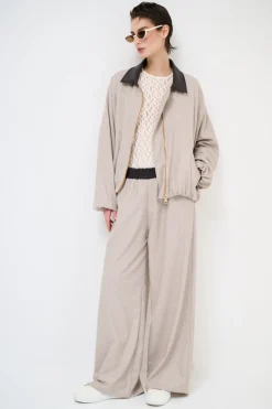 Fashion KIKISIX BOMBER QUADRETTO CON COLLO ECOPELLE MORO