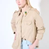 Discount KIKISIX CAMICIA CON TASCHE SPILLA ANANAS BEIGE