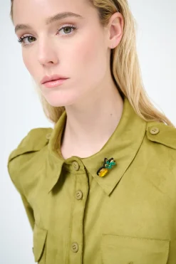 Best KIKISIX CAMICIA CON TASCHE SPILLA ANANAS OLIO