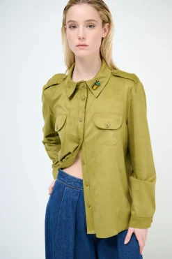 Best KIKISIX CAMICIA CON TASCHE SPILLA ANANAS OLIO