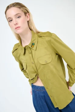 Best KIKISIX CAMICIA CON TASCHE SPILLA ANANAS OLIO