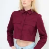 Hot KIKISIX CAMICIA CROP TASCHE VINO