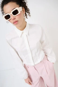 Hot KIKISIX CAMICIA MANICA AMPIA BIANCO