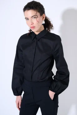 Sale KIKISIX CAMICIA MANICA AMPIA NERO