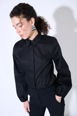 Sale KIKISIX CAMICIA MANICA AMPIA NERO