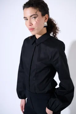 Sale KIKISIX CAMICIA MANICA AMPIA NERO