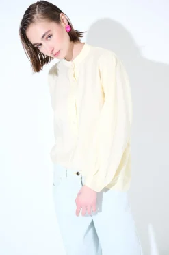 Fashion KIKISIX CAMICIA OVER COLLO COREANA GIALLO