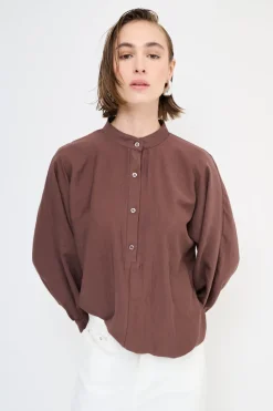 Best KIKISIX CAMICIA OVER COLLO COREANA MORO