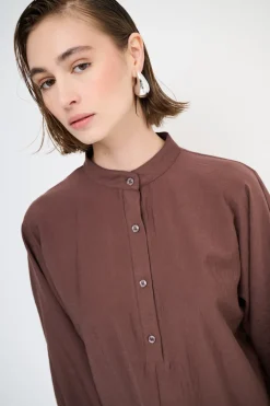 Best KIKISIX CAMICIA OVER COLLO COREANA MORO