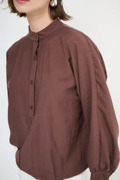 Best KIKISIX CAMICIA OVER COLLO COREANA MORO