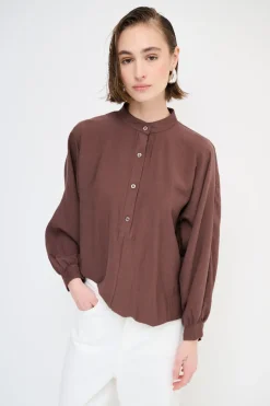 Best KIKISIX CAMICIA OVER COLLO COREANA MORO