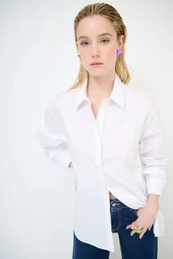 Best KIKISIX CAMICIA OVER COTONE BIANCO