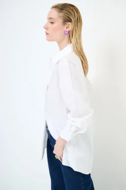 Best KIKISIX CAMICIA OVER COTONE BIANCO