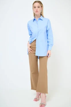 Hot KIKISIX CAMICIA OVER COTONE CELESTE