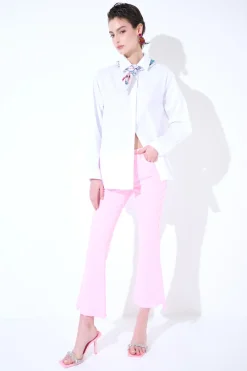 Clearance KIKISIX CAMICIA OVER COTONE CON FOULARD BIANCO