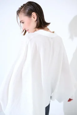 Best KIKISIX CAMICIA OVER MANTELLA BIANCO