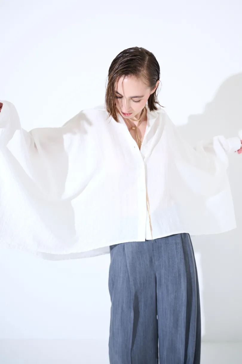 Best KIKISIX CAMICIA OVER MANTELLA BIANCO