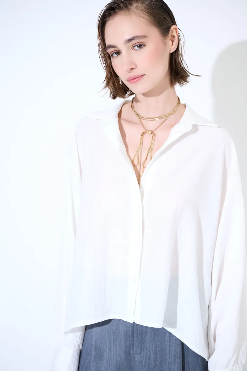 Best KIKISIX CAMICIA OVER MANTELLA BIANCO