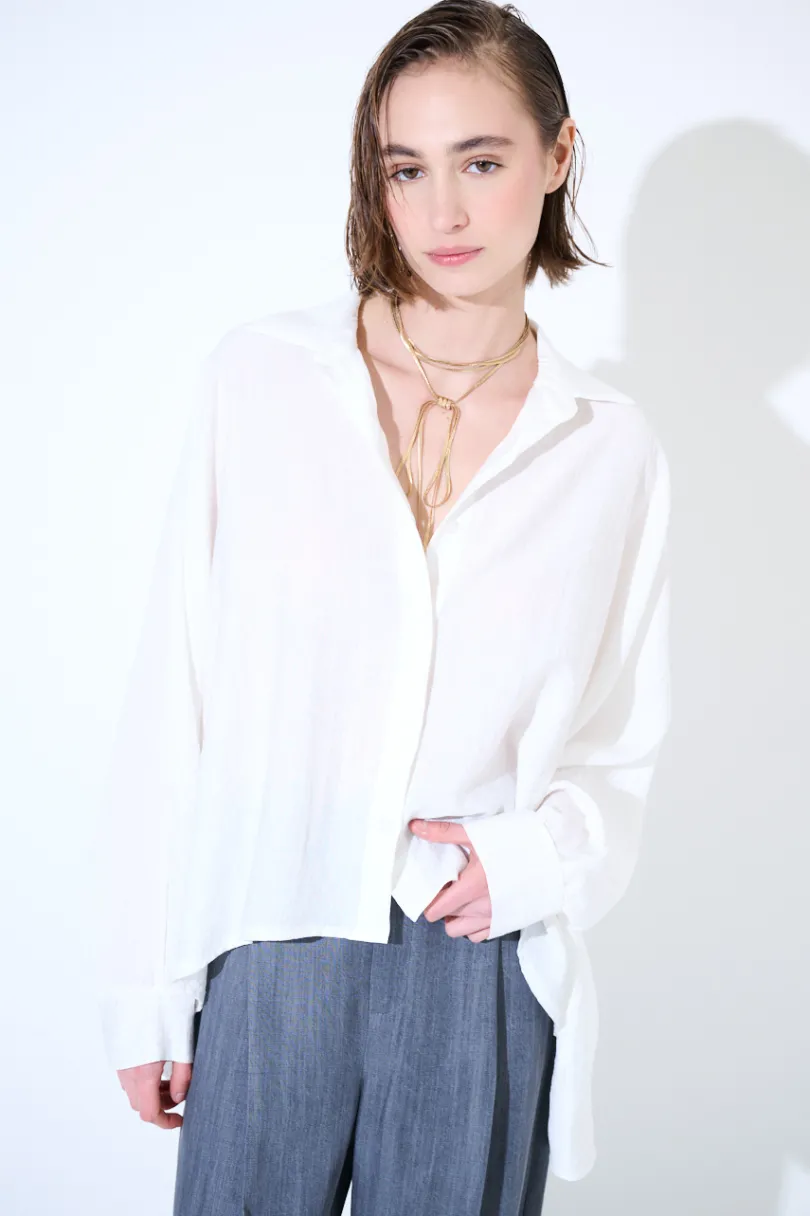 Best KIKISIX CAMICIA OVER MANTELLA BIANCO