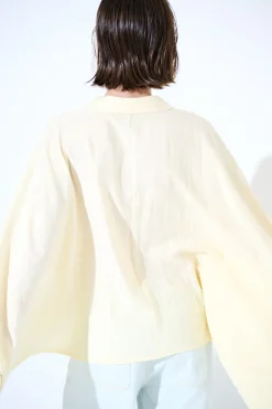 Clearance KIKISIX CAMICIA OVER MANTELLA GIALLO