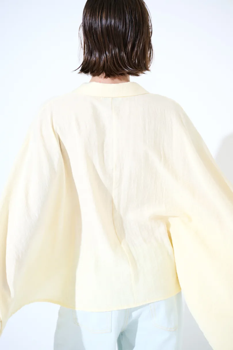 Clearance KIKISIX CAMICIA OVER MANTELLA GIALLO