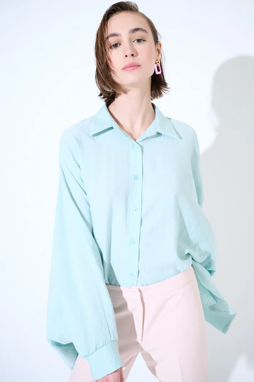 Clearance KIKISIX CAMICIA OVER MANTELLA MENTA